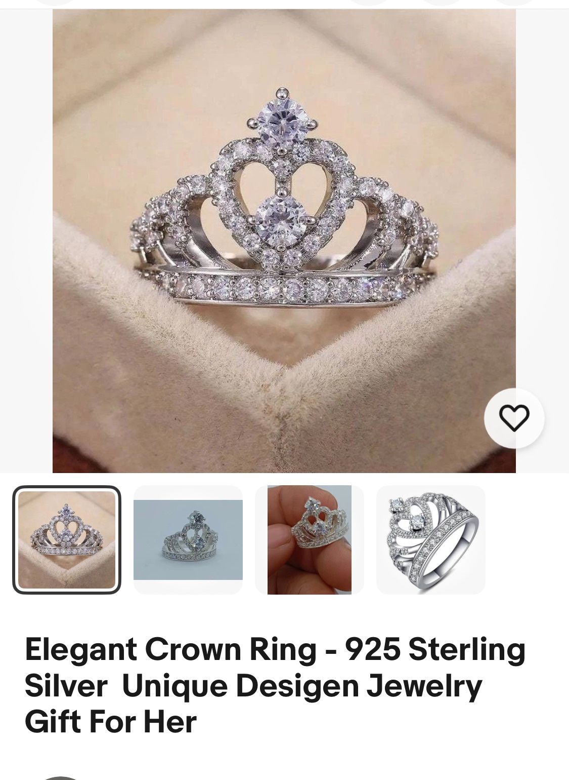 Elegant Princess 👑 Crown Ring Set !!!!