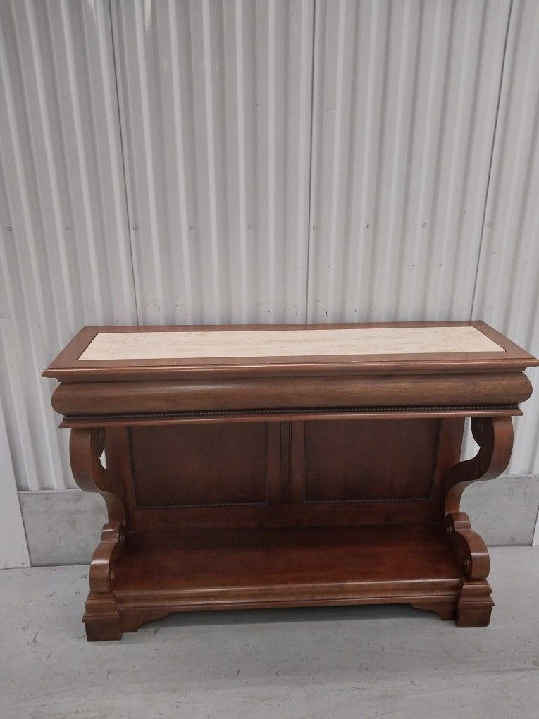 ANTIQUE MARBLE TOP CONSOLE TABLE