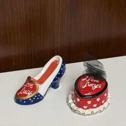 I Love Lucy Shoe and Hat shaped Pepper Shakers