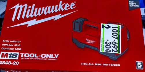 Milwaukee
M18 18-Volt Lithium-Ion Cordless Electric Portable Inflator (Tool-Only)
