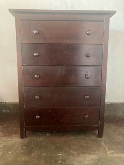Dark brown wood dresser