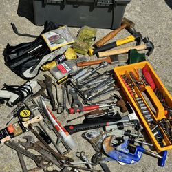 tools mixed sockets wrenches mixed tools box