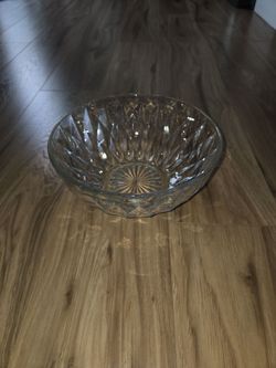 Clear Crystal Cut Glass Serving Bowl