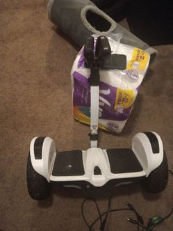 White Off-Road Hoverboard with Handle Bar
