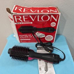  Revlon One-Step Hair Dryer Volumizer Hot Air Brush 3 Speed Black/Pink 
