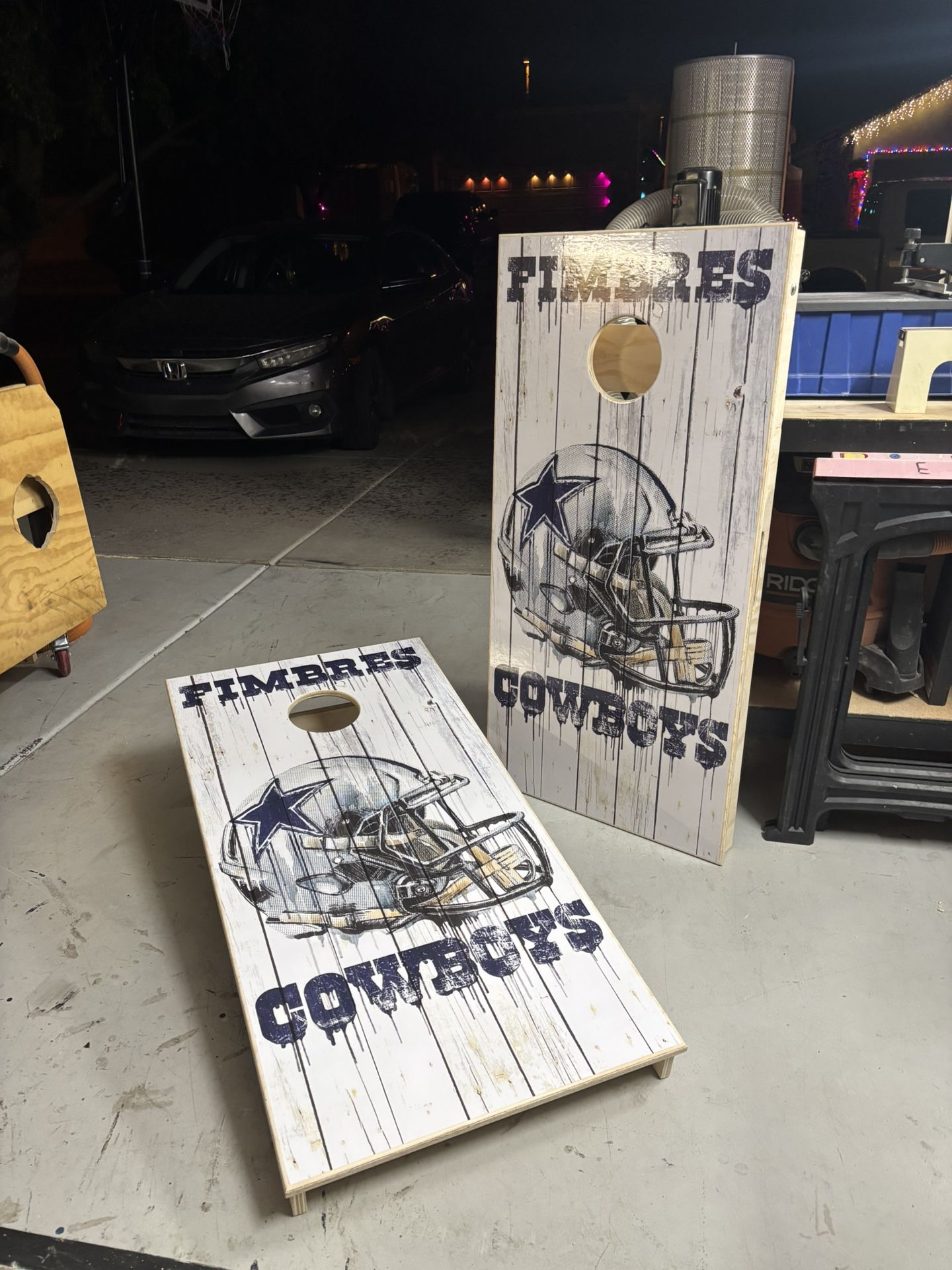 Custom Football Cornhole Boards – Helmet Design – Gilbert