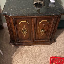 Night Table With Black Marble Top