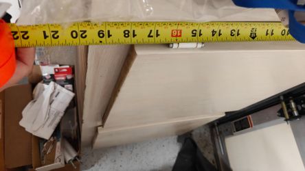 20" high 39" wide upper cabinet, solid wood white washed