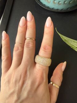 14k gold Oura ring cover with moissanites size 9