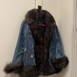 Denim Real Fur Jacket