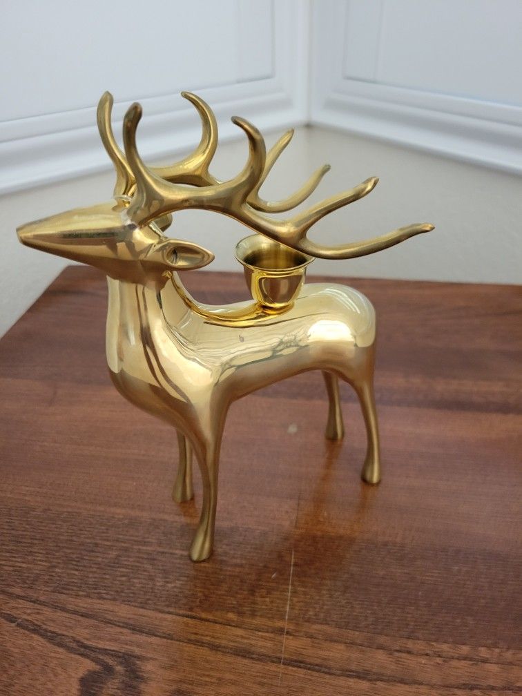 PotteryBarn Reindeer Candelabra & Candle Holder