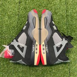 Jordan 4s “B-R-E-D” O.f.f W.h.i.t.e     + socks and 3 laces