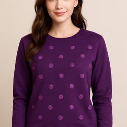 Purple Sweatshirt with dots