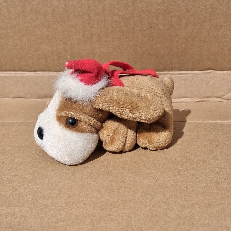 Vintage Kennel Kuddlees Christmas Puppy Plush 4"