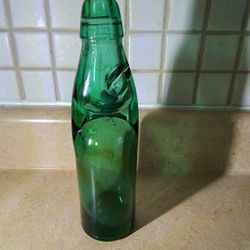 Vintage Codd Neck Glass Soda Bottle With Marble Stopper Inside