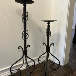 Gently Used Two Metal Candle  Holders