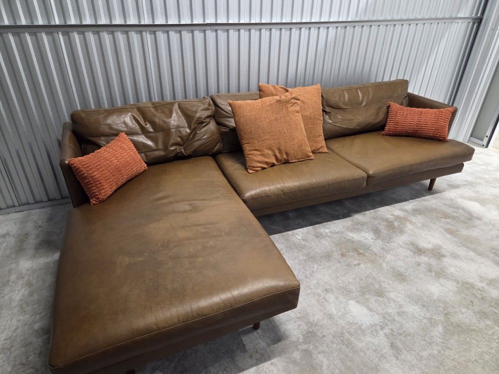 Article Brand Leather Sectional Couch 