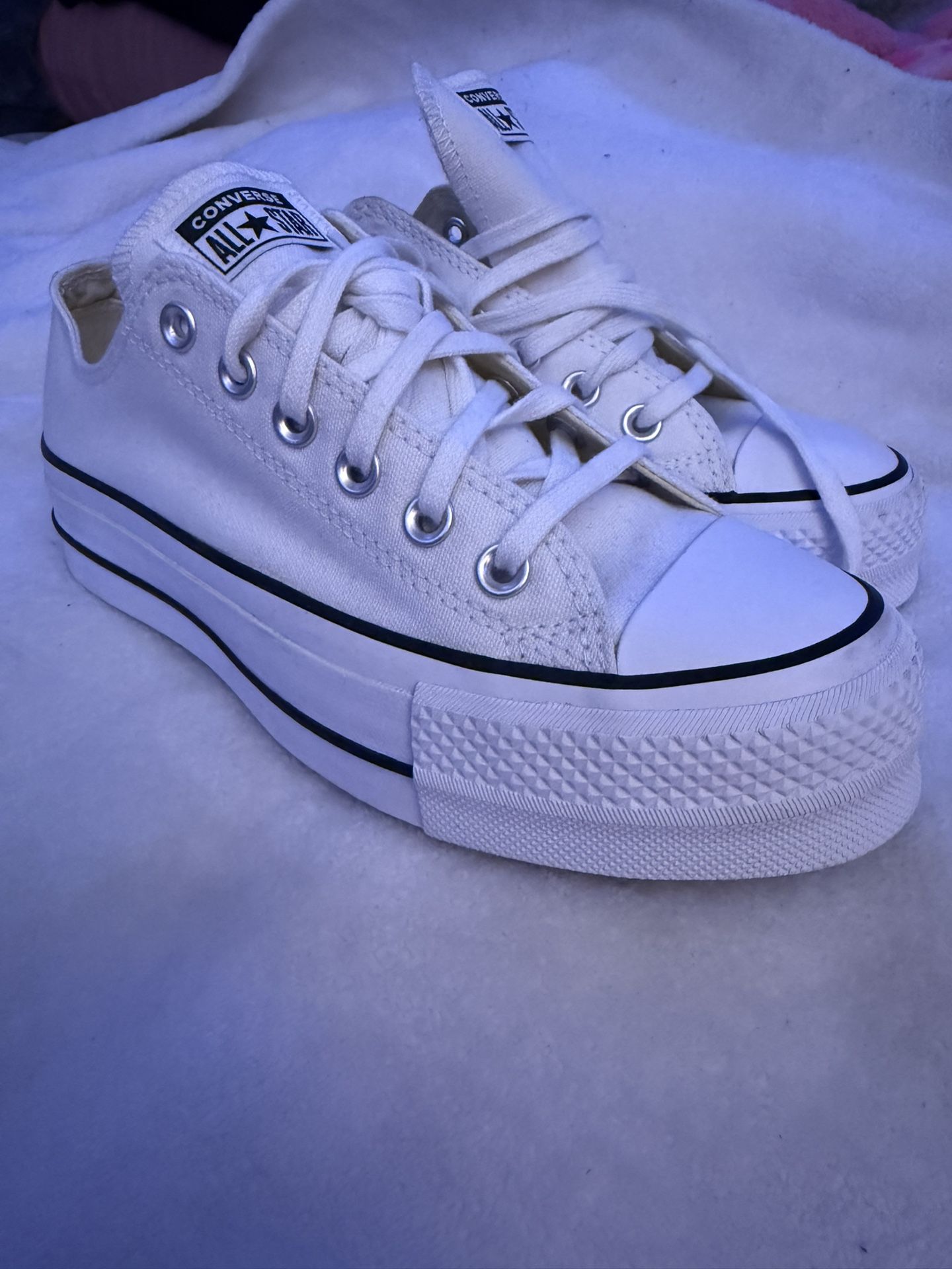 White Platform Converse Shoes