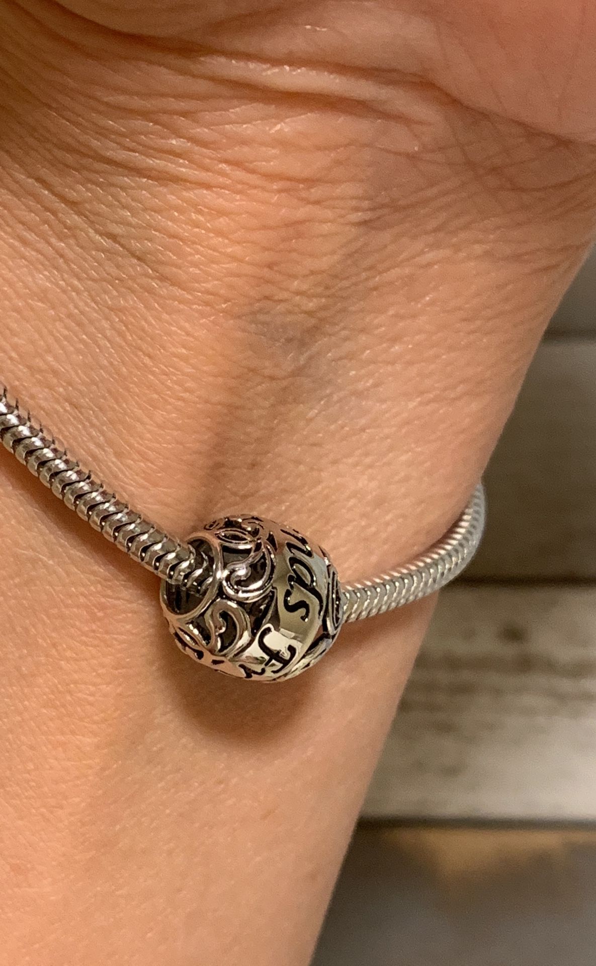 925 Sterling silver filigree design friends charm