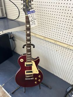 Red acoustic guitar