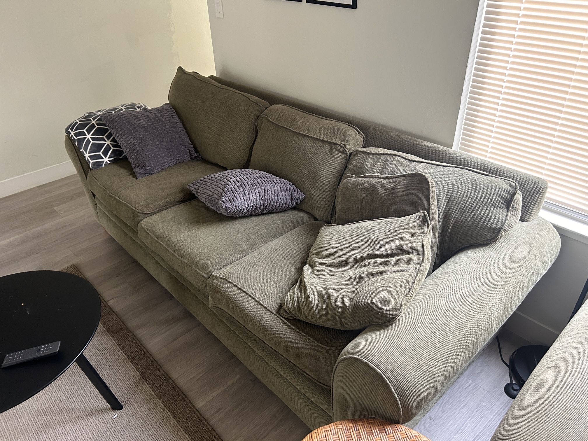 Couch, Chair, and Ottoman