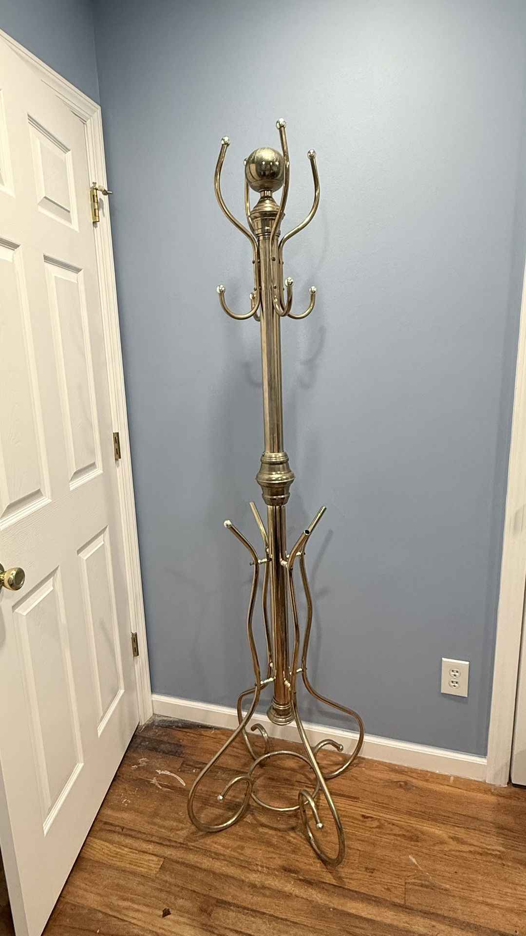 Victorian industrial style brass coat rack