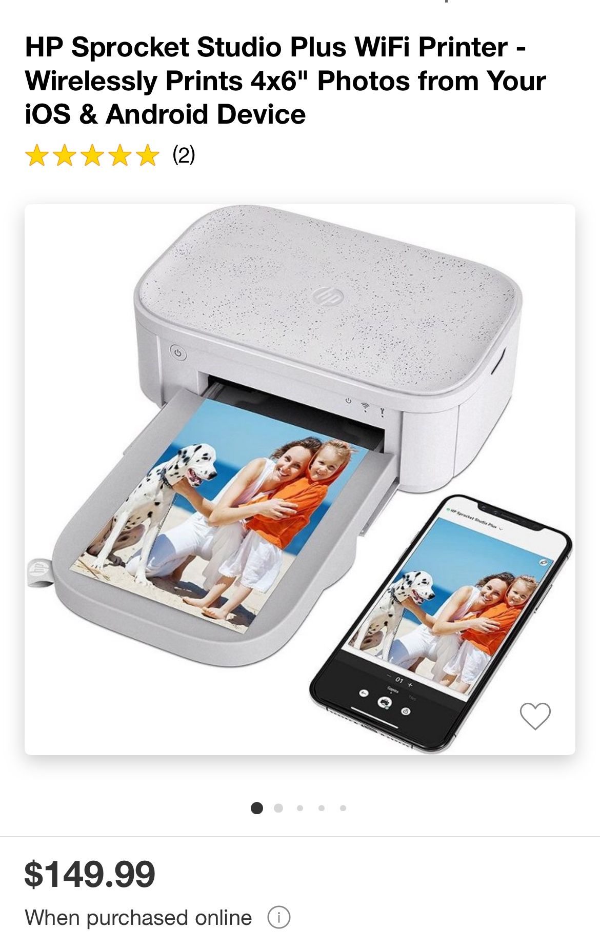HP Sprocket Studio Plus WiFi Printer
