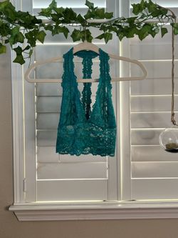 NWOT Free People Intimates Racerback Teal Lace Bralette XS