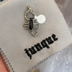 .925 Sterling Silver Scorpion Scorpio Onyx Pendant 