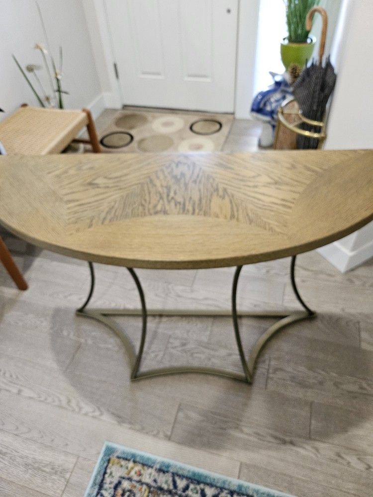 Stylish Wood And Metal Console Table