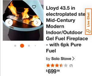 BRAND NEW MID CENTURY MODERN INDOOR/OUTDOOR FIREPLACE