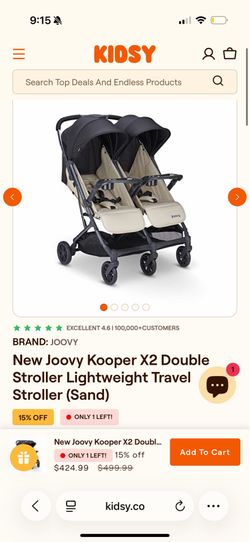 Joovy side by side double stroller.