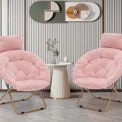 Set Of 2 Pink Chairs