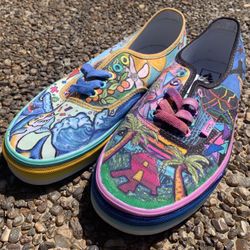 Custom Low Top/ Slip-On Vans By Jonah Fleurimond Size 9.5