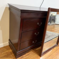 shelf with drawers and mirror
