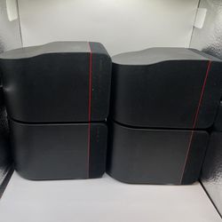 Bose Double Cube Pair legendary Redline  Speakers Acoustimass Surround Sound Thumbnail