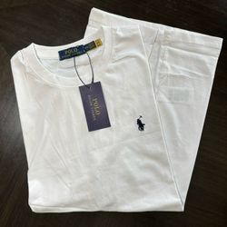 RL Polo White Tee Cotton Crewneck Size L