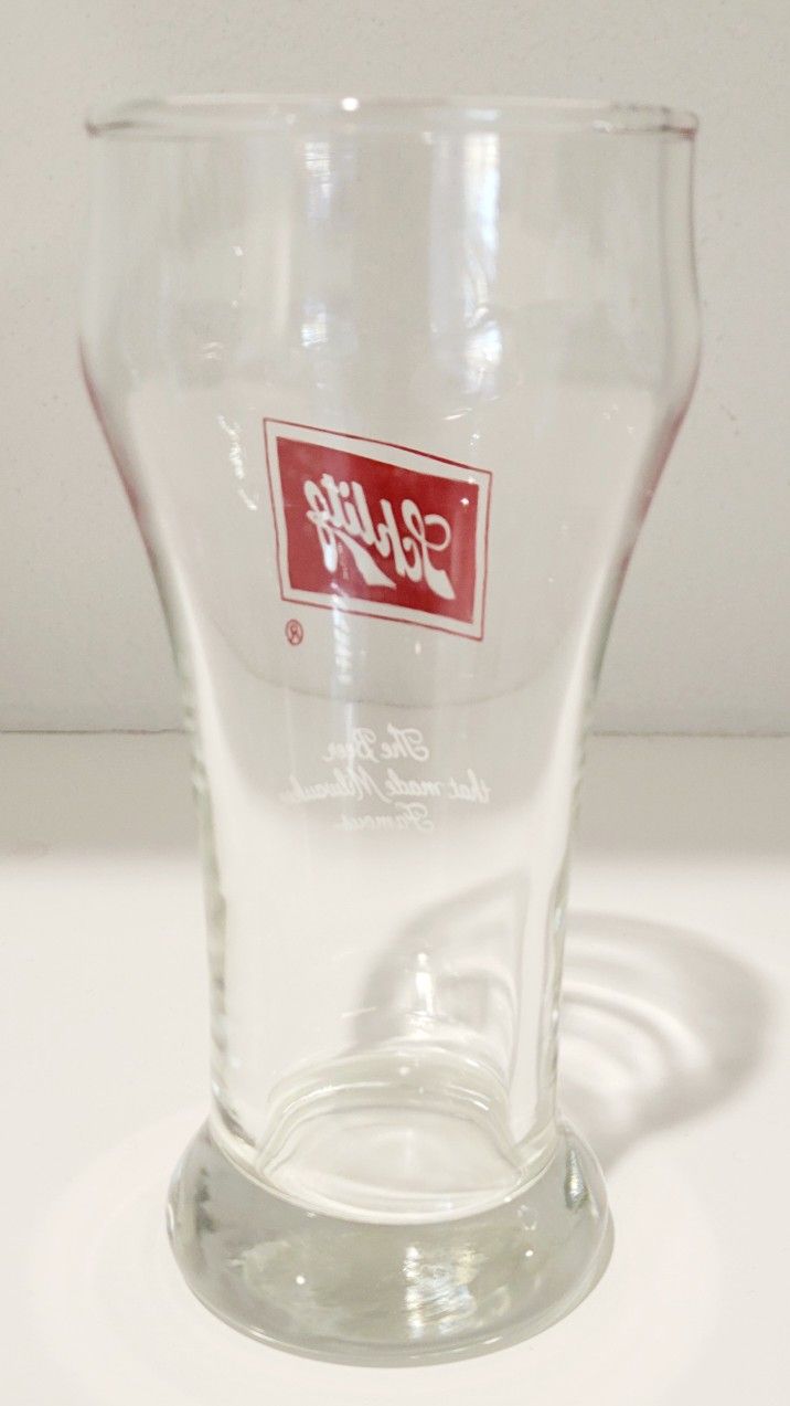 SCHLITZ Beer Glass 8oz The Beer That Milwaukee Famous Mini Half Pint - Vintage