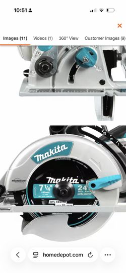 Makita 15 Amp 7-1/4 in. Corded Lightweight Magnesium Hypoid Circular Saw with built in fan and 24T Carbide blade
