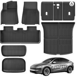 Tesla Model Y Floor Mats - Juniper 2025 2026 9 PCS Full Set 