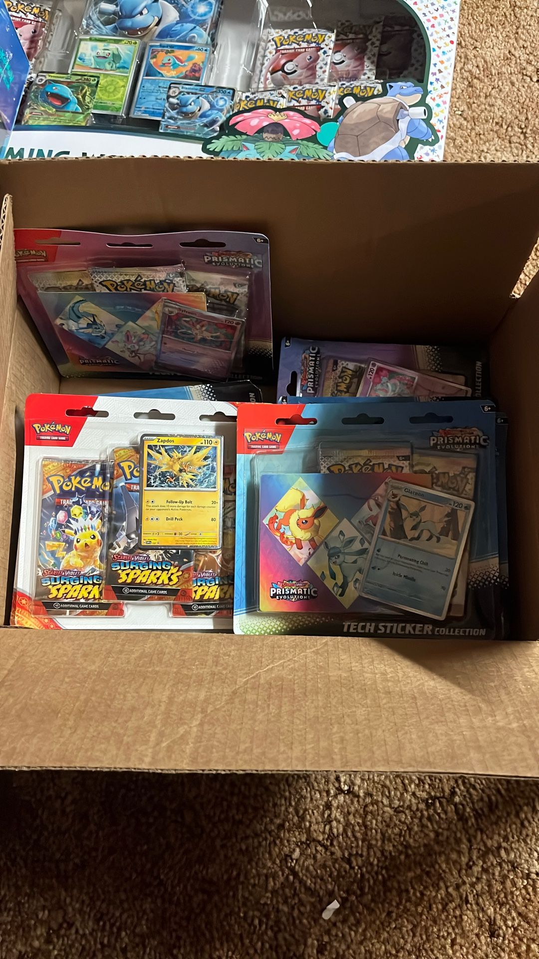 Brand New 3 Pack Pokemon Prismatic Evolutions Surging Sparks