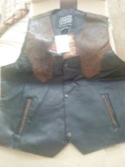 Never worn leather vest large