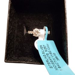Sterling Silver Moissanite Size 7 Ring