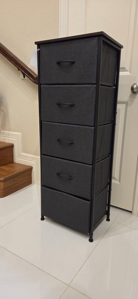 Fabric Dresser, 5-Drawer Tall Dresser for Bedroom