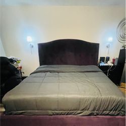 Upholstered King/cali King Size Purple Bed Frame 