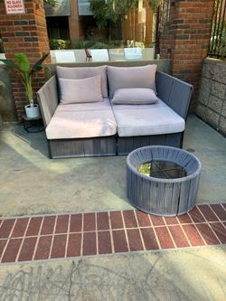 Outdoor Sectional Sofa Set with Coffee Table