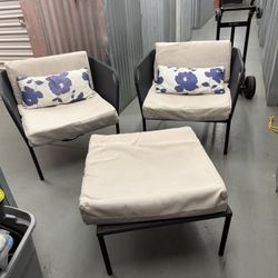 Mesh IKEA Outdoor Chairs And Ottoman