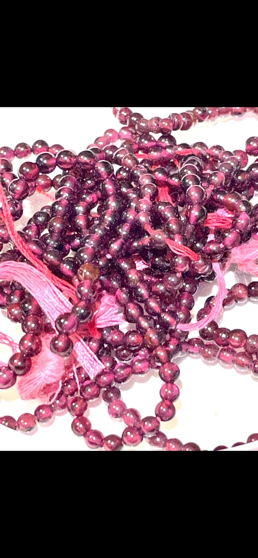 Strand Of Garnet Round Beads 