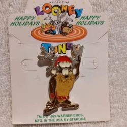 Vintage Looney tunes enamel Christmas pin