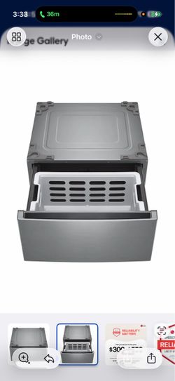 LG universal laundry pedestal with drawer set - graphite steel